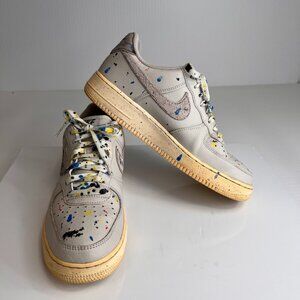 Nike Men Shoe 8.5 Air Force 1 Paint Splatter Low Lace Sneaker Retro Gym Core Go